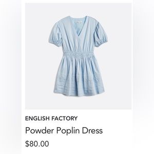 ENGLISH FACTORY blue poplin short dress XS